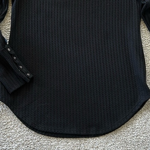 Chaser Black Thermal Waffle Knit Top - Picture 6 of 8